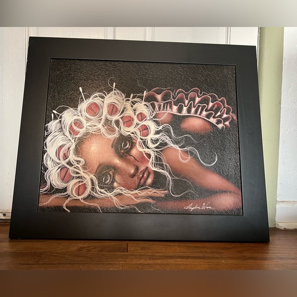 Angela Wrona Framed “Dryin’ the Dishes” Art 27x36”